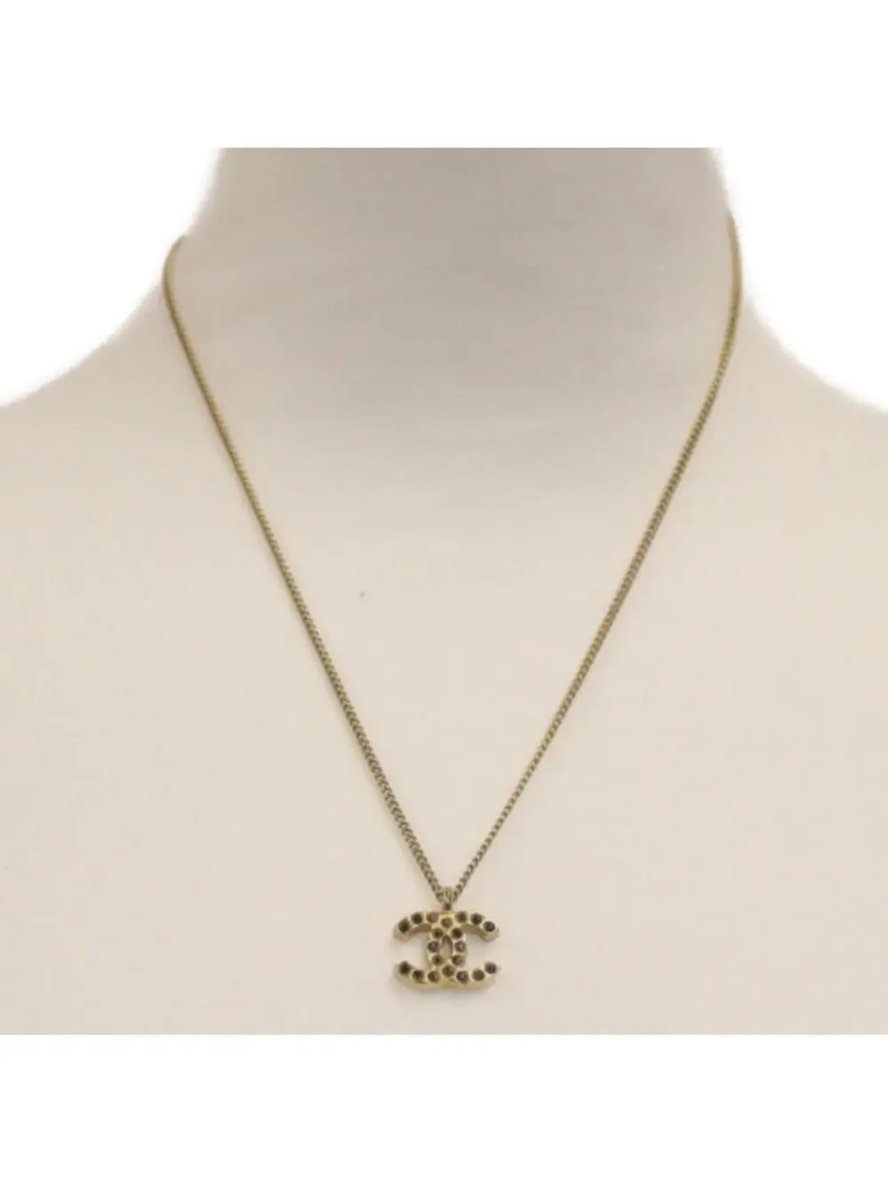 Chanel Cc Logo Pendant Necklace Gold- #288070C73B